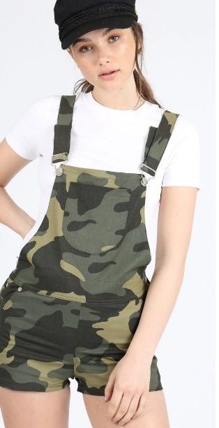 Short Dungarees in Camo
