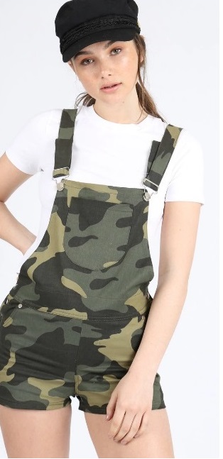 camo dungaree dress